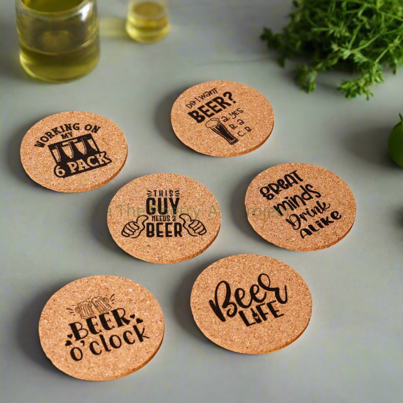 Cheers & Beers Cork Coasters (Set of 6)