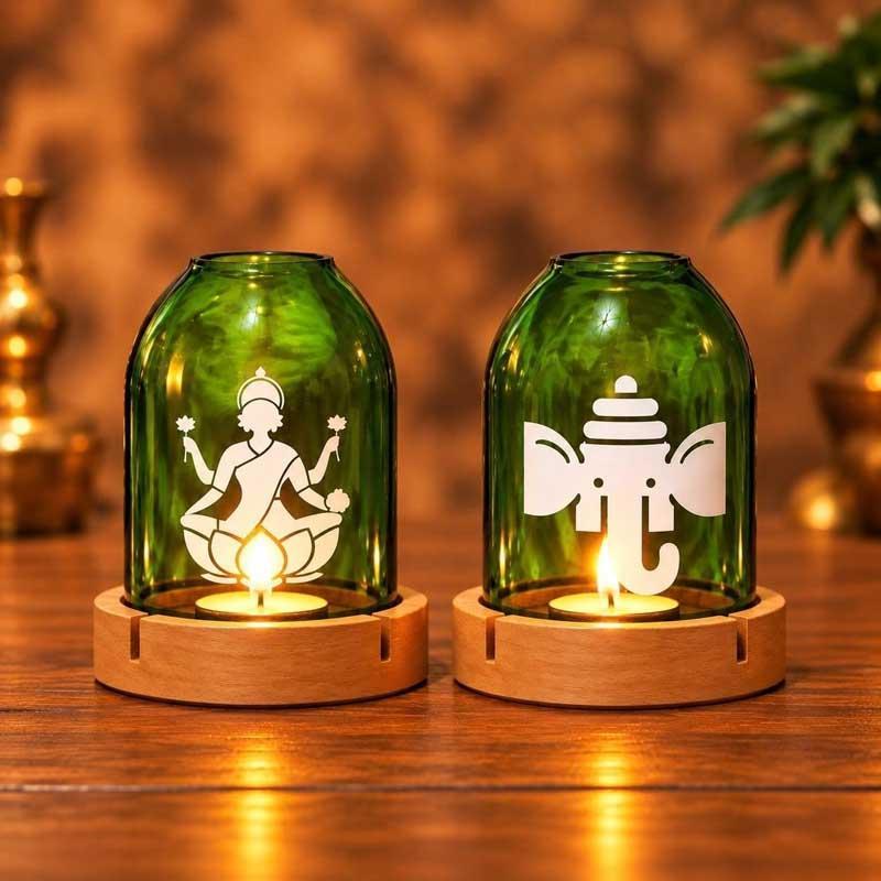 Laxmi Ganesha Tea Light Holders