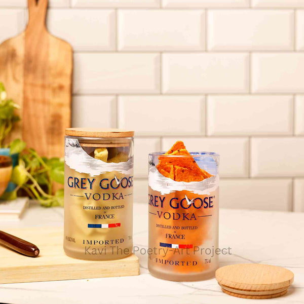Kavi Grey Goose Bottle Jars (Set of Two)