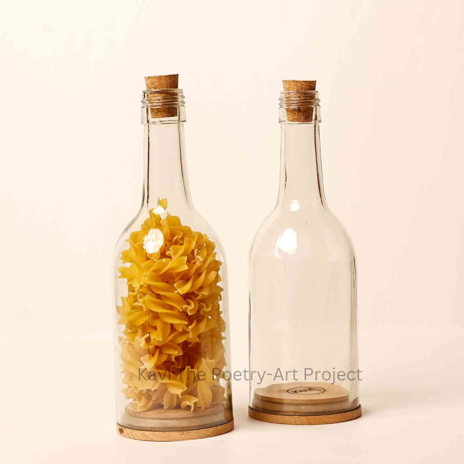 Kavi Transparent Wine Bottle Jars (Set of Two)