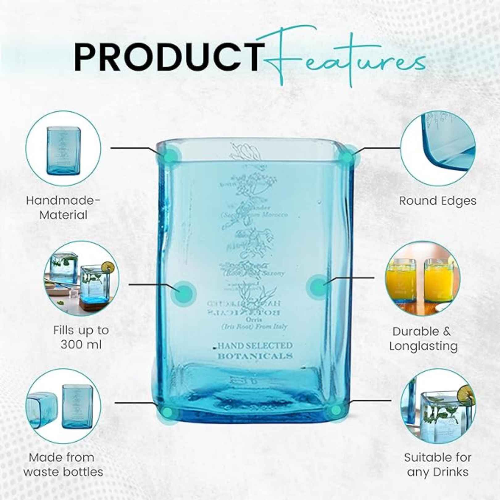 Kavi Bombay Sapphire Glasses (Set of Six)