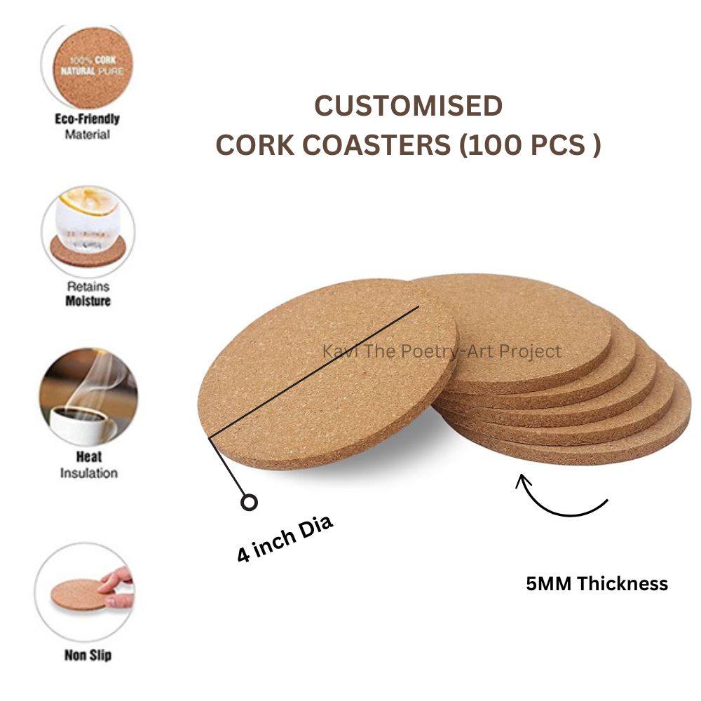 Customized Cork Coasters ( 100 pcs)