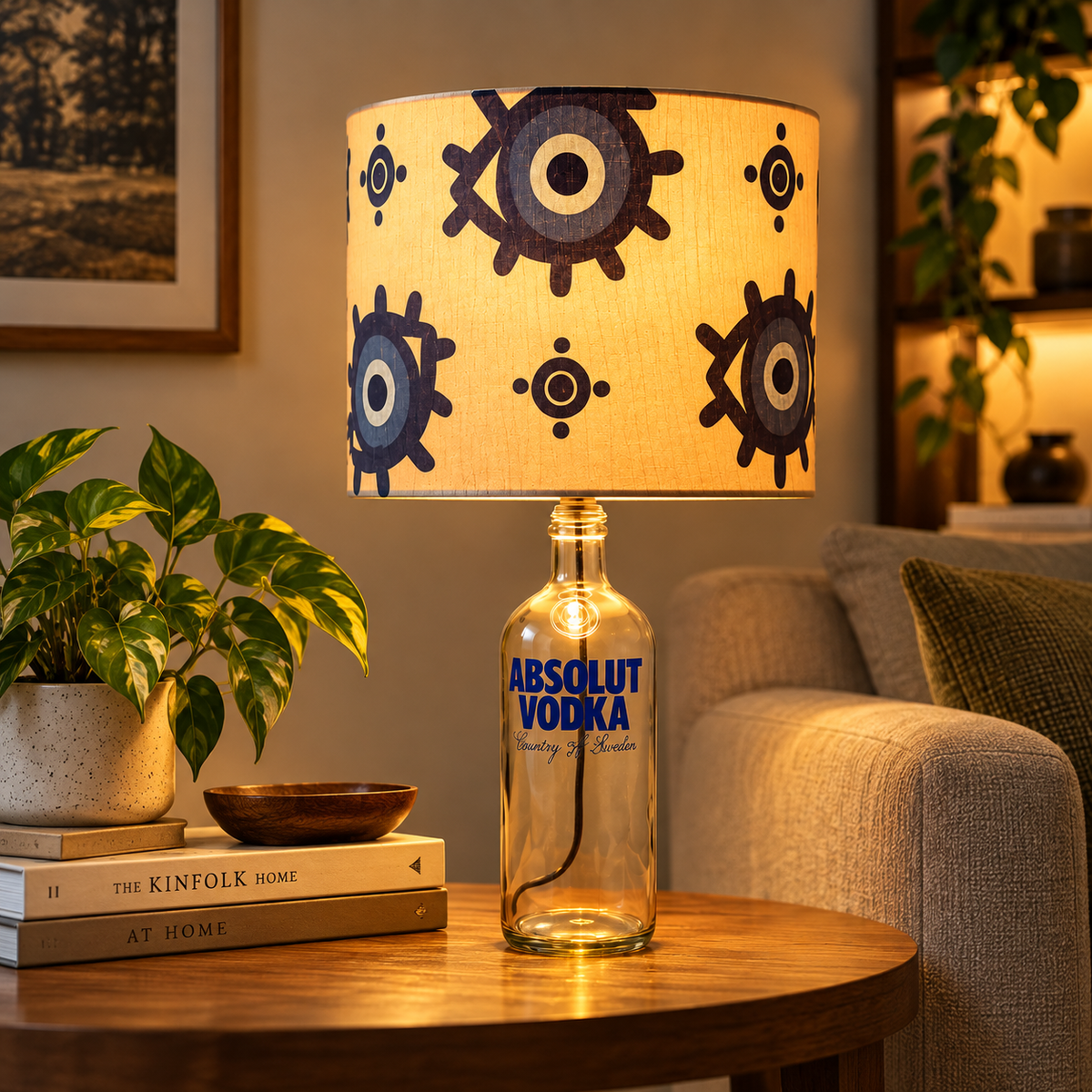Absolut Bottle Evil Eye Shade Lamp