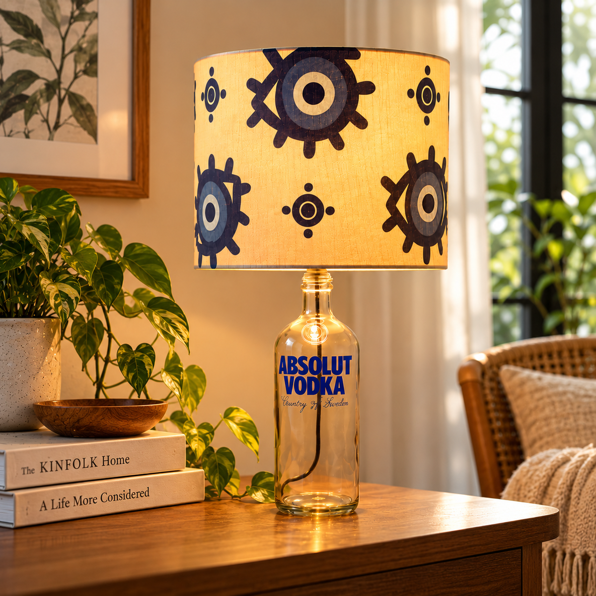 Absolut Bottle Evil Eye Shade Lamp