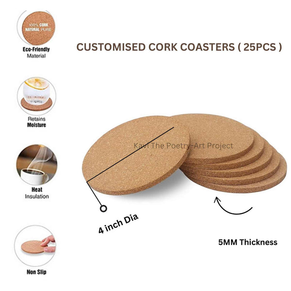 Customized Cork Coasters (25 pcs)