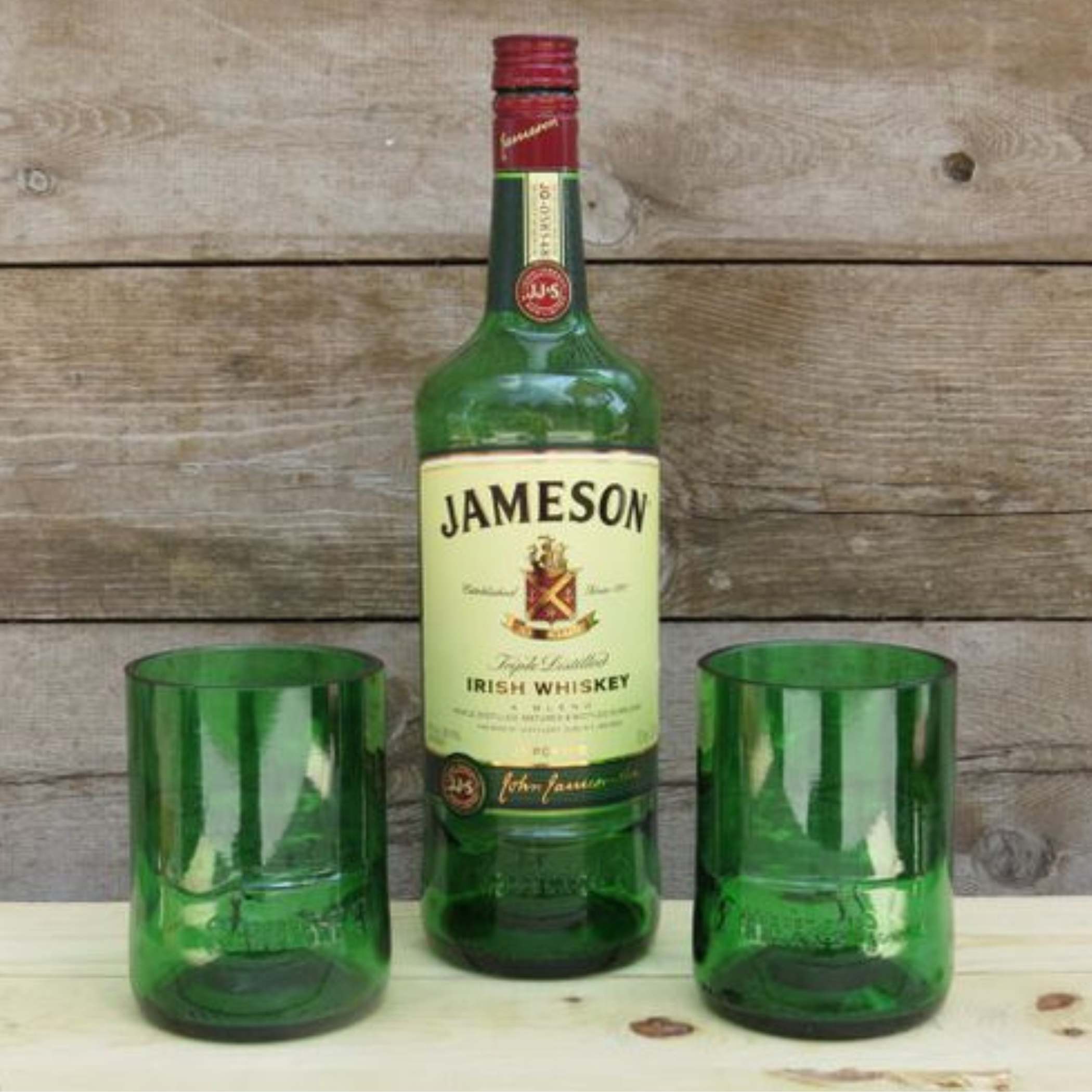Upcycled Jameson whiskey Glasses (Set of Two)