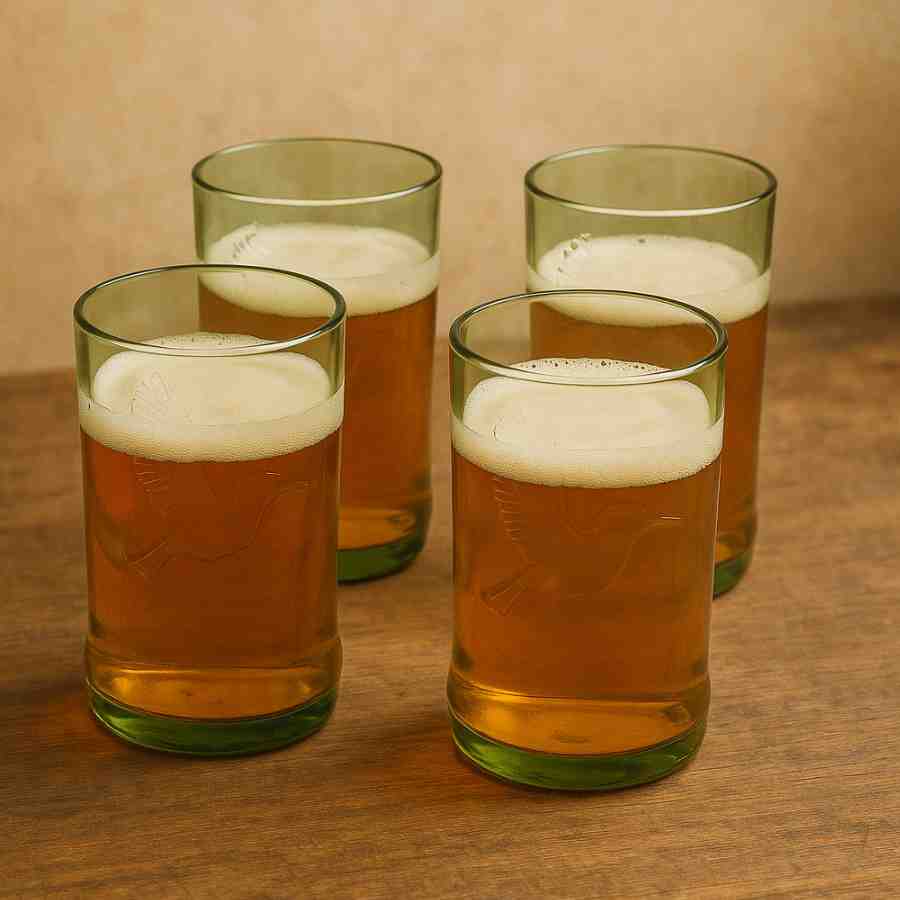Kavi kingfisher bottle glasses (Set of Four)