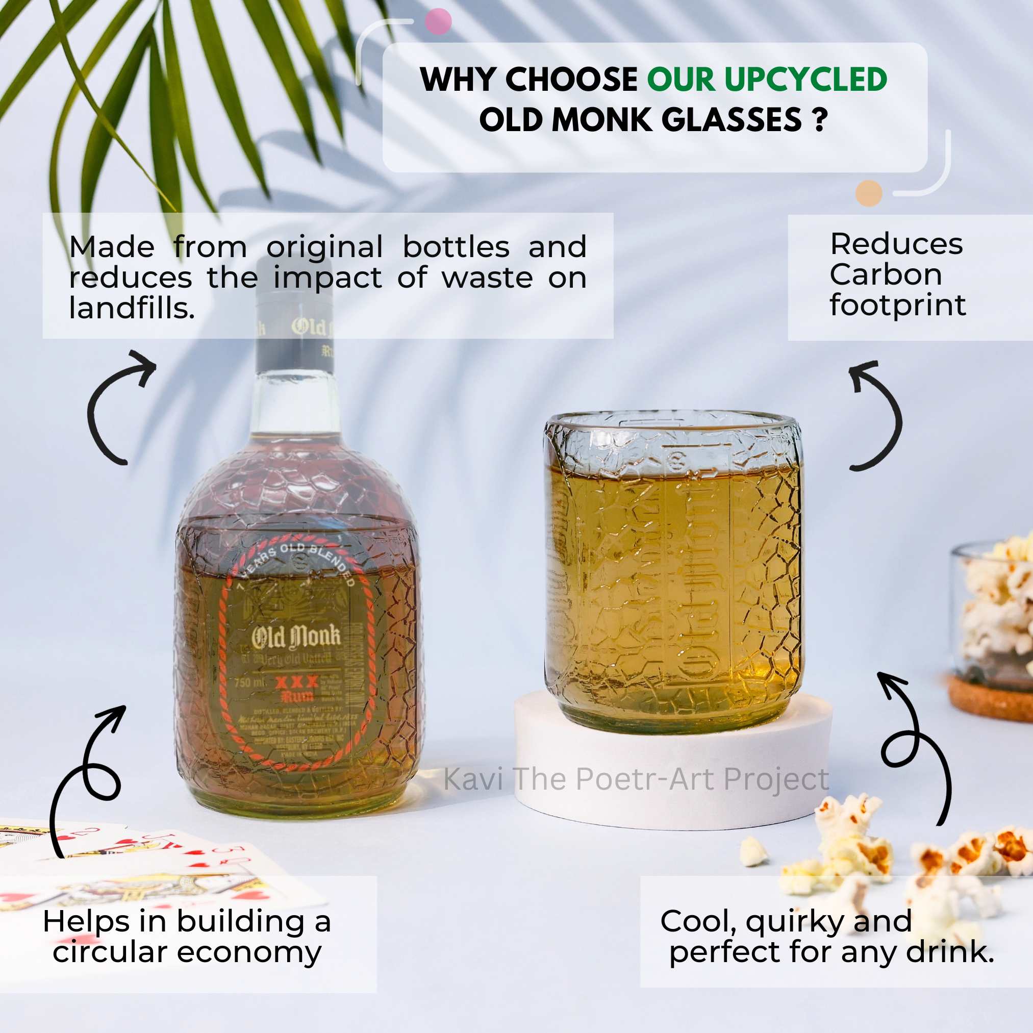 Old Monk Small Glasses 300ml (Set of Two)