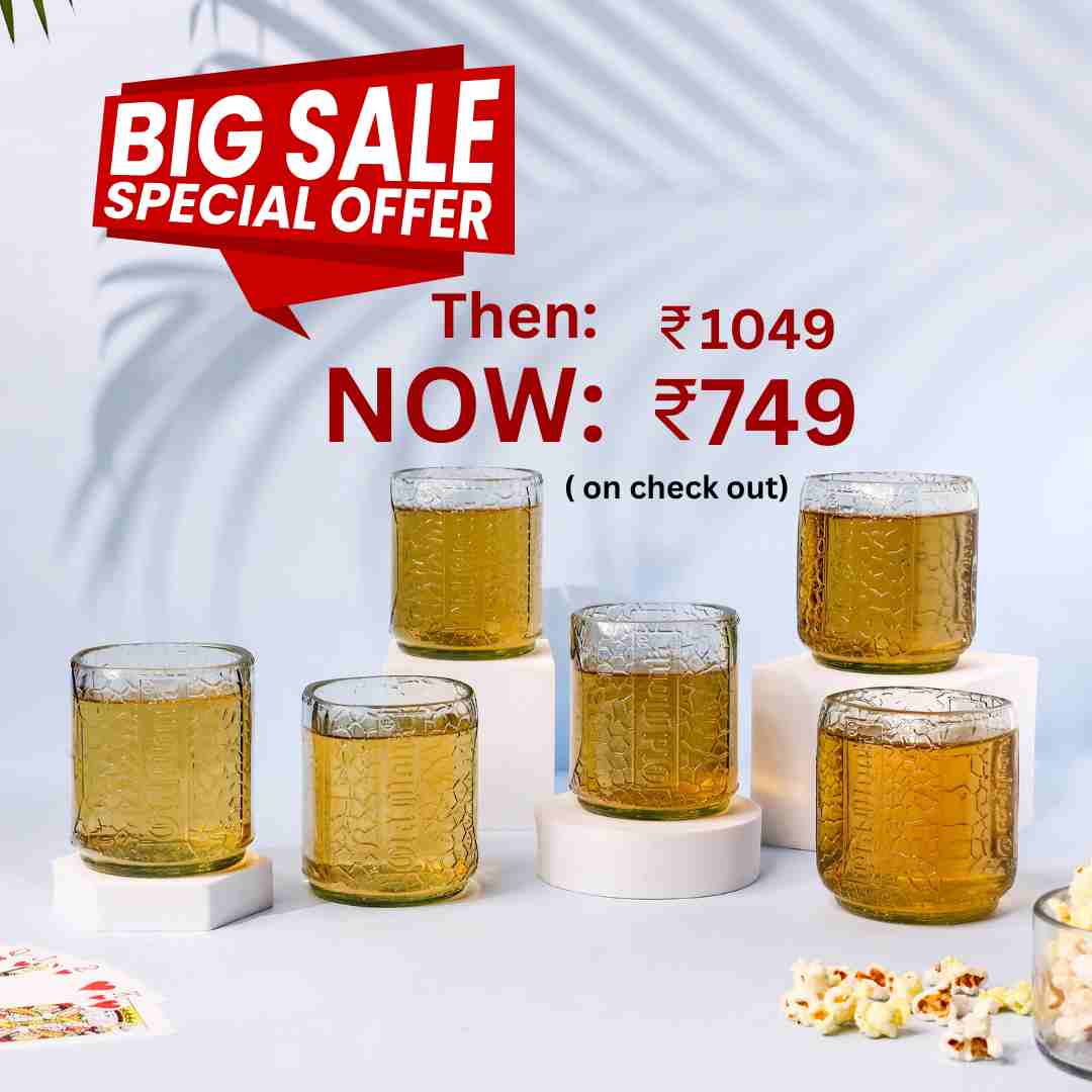 Upcycled Old Monk Small glasses 300ml