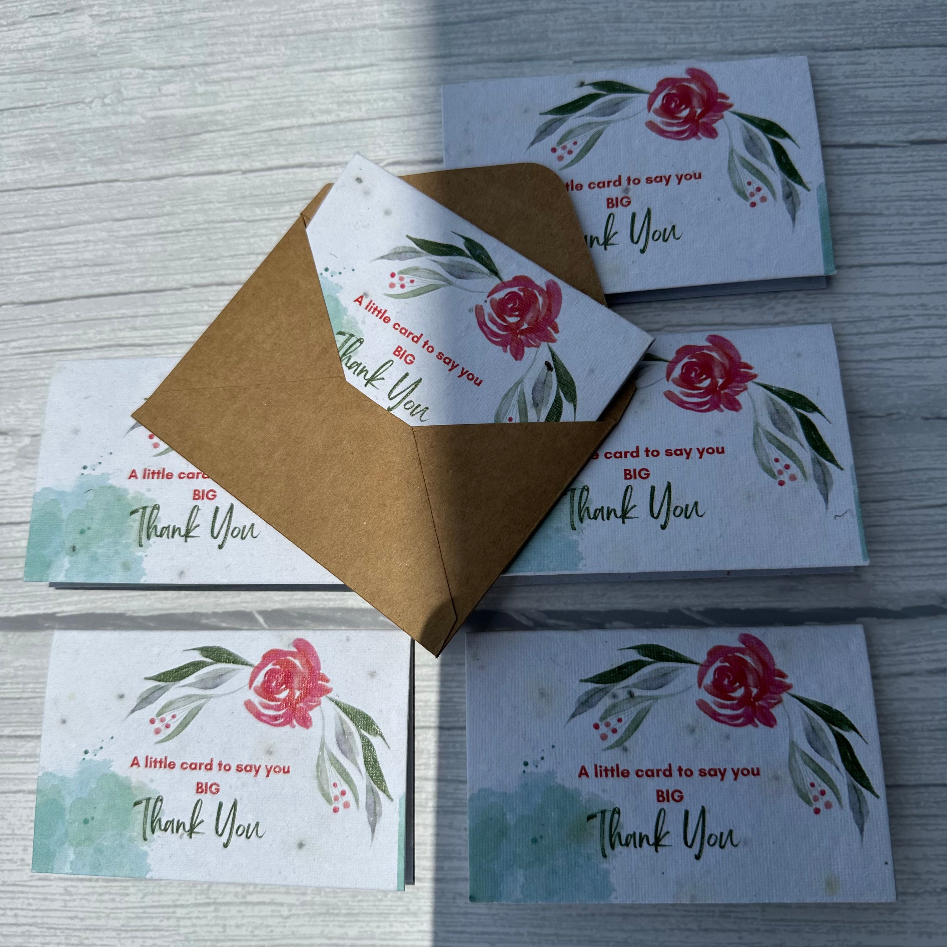 Plantable Little Thank You Cards with Envelopes (Set of 12)