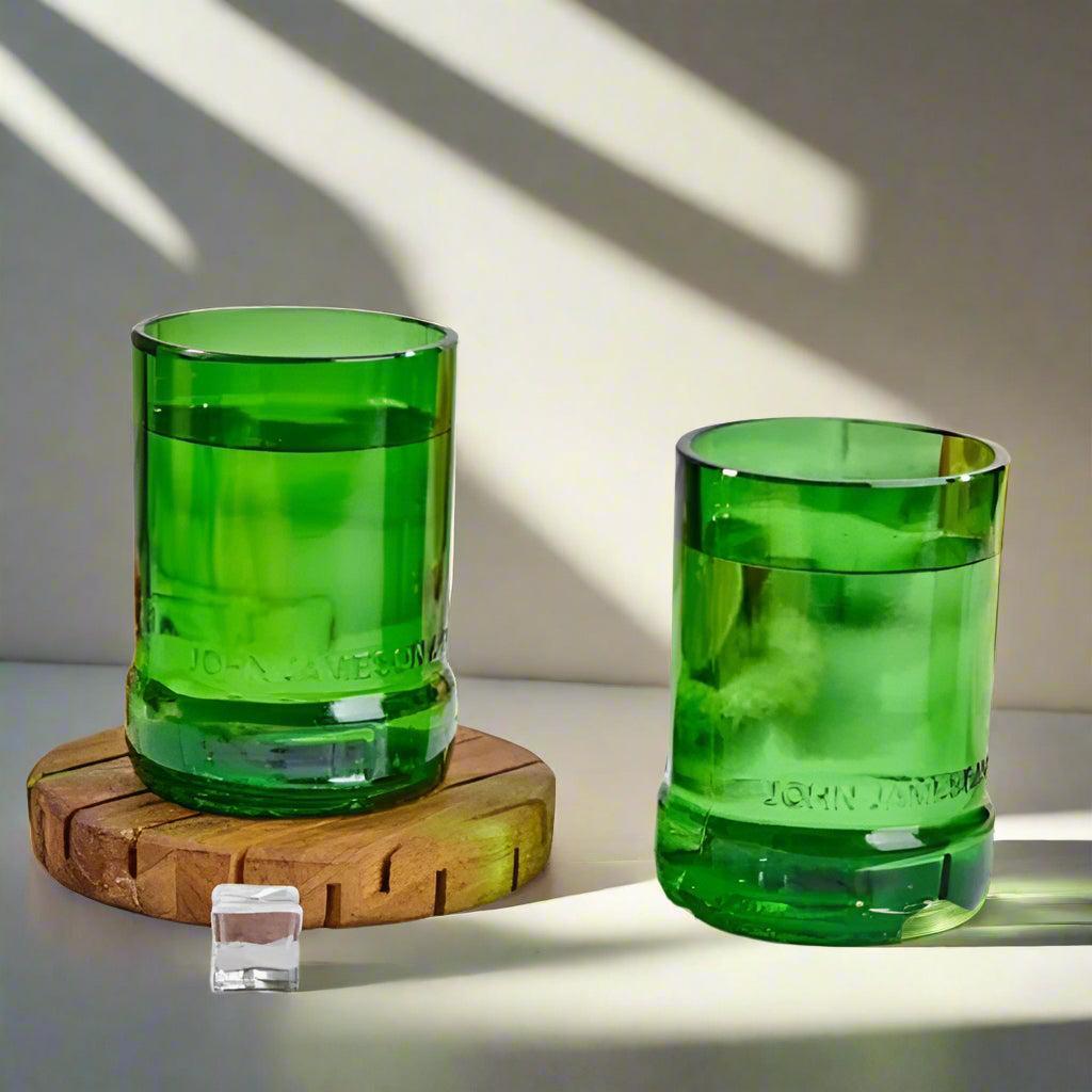 Upcycled Jameson whiskey Glasses (Set of Two)