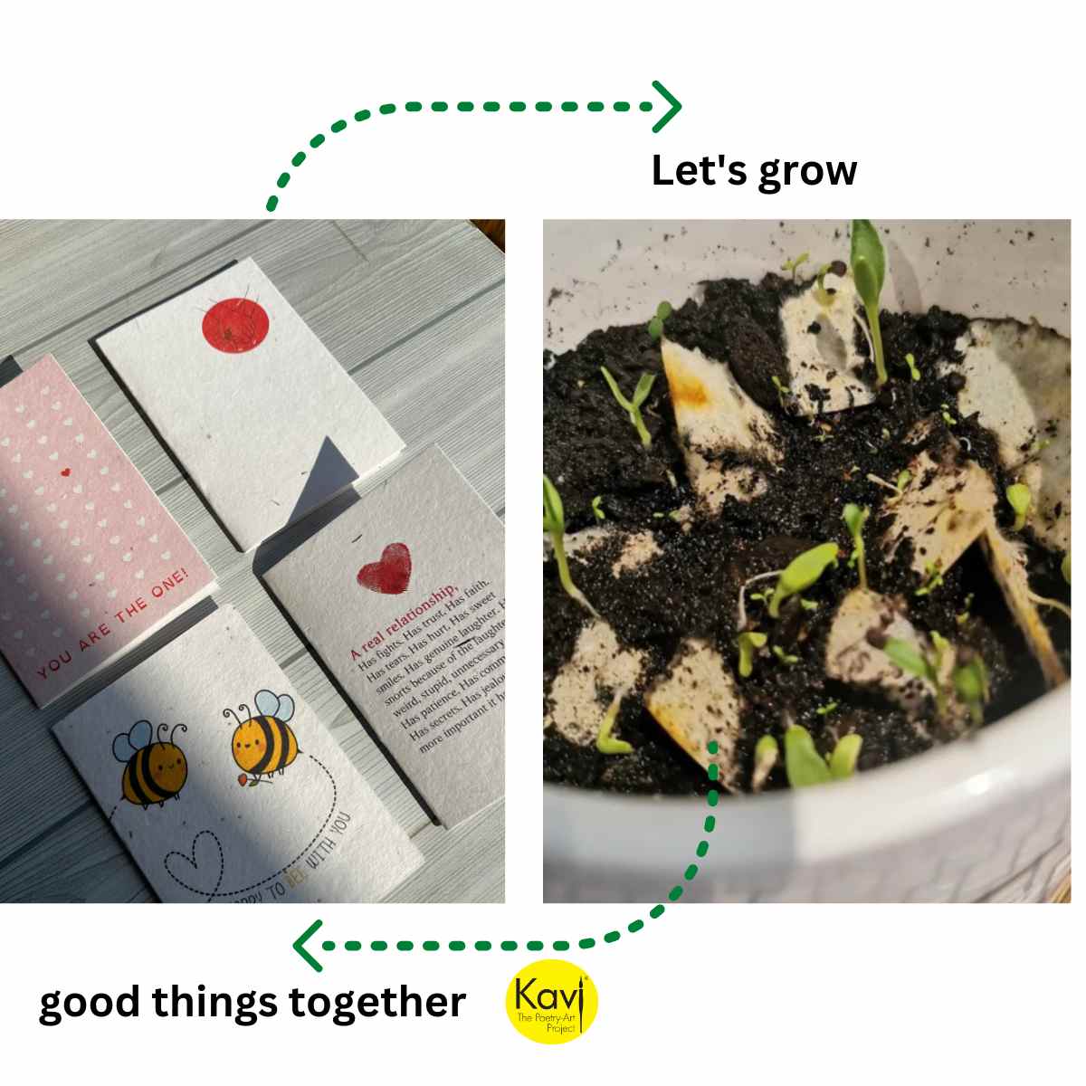 Plantable Love You Cards A6 with Kraft Paper Envelopes (Set of 4)