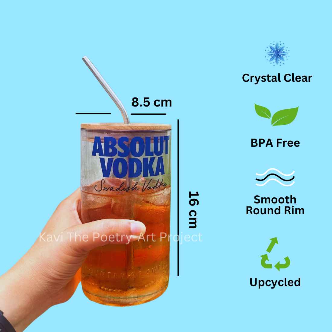 Eco friendly absolut bottle sipper