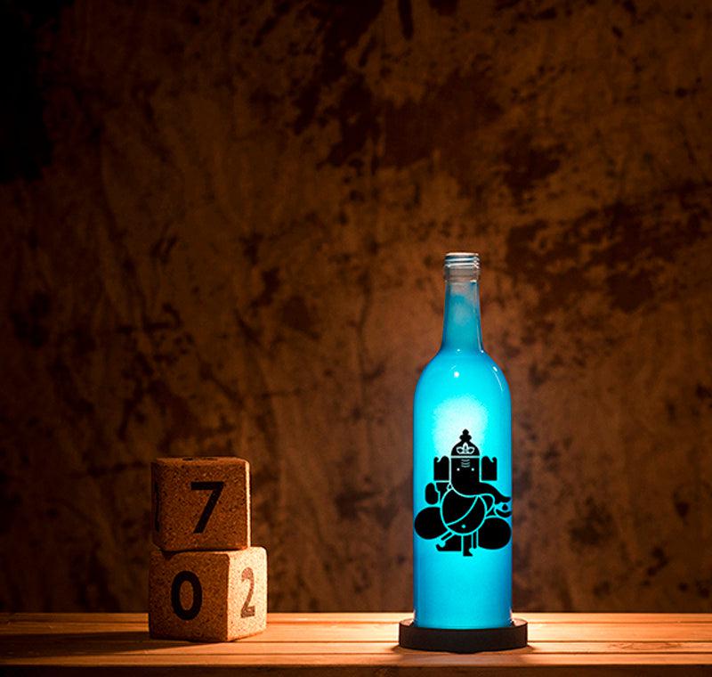 Ganesha Glory Inlit Lamp (Blue)