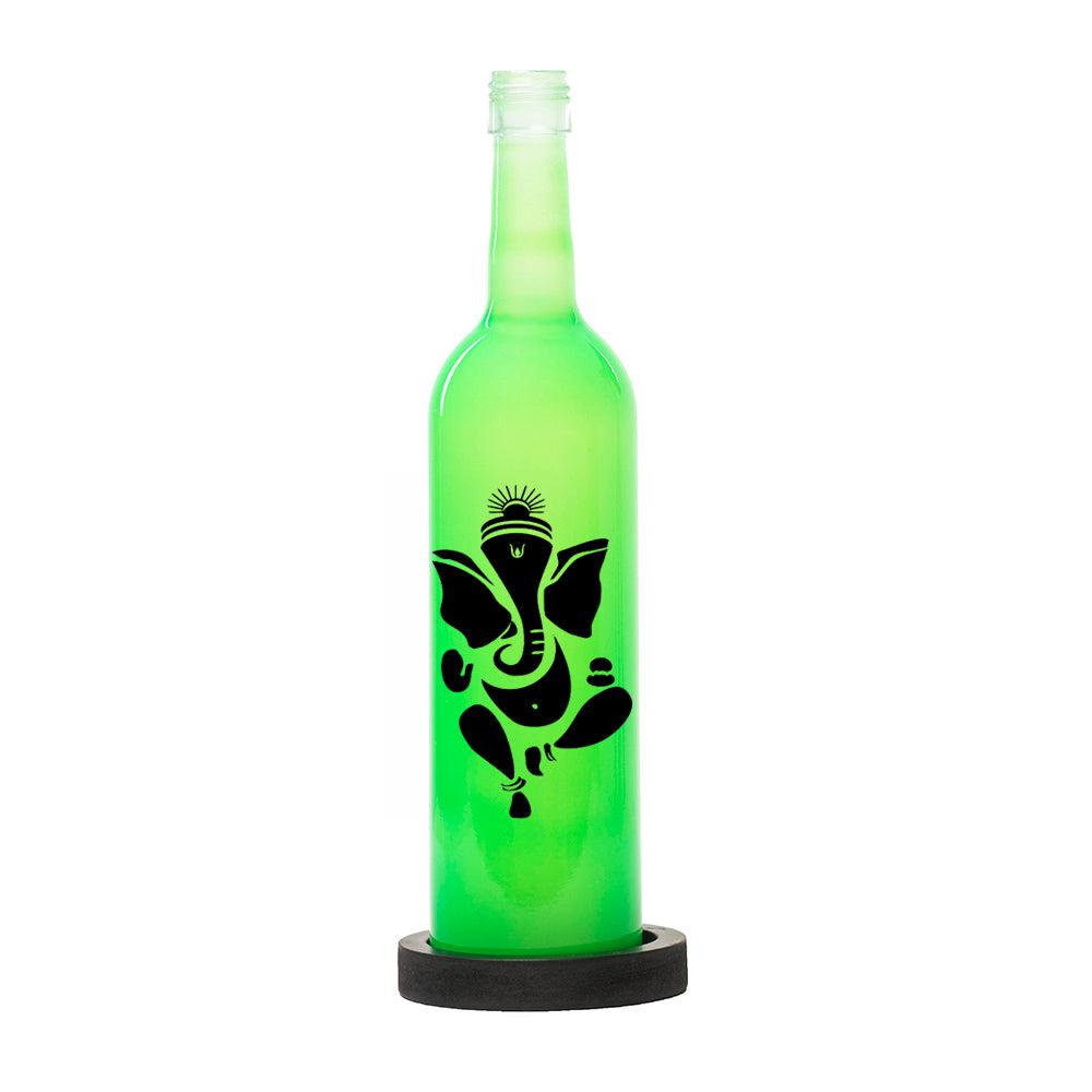 Ganpati Bappa Inlit Lamp (Green)