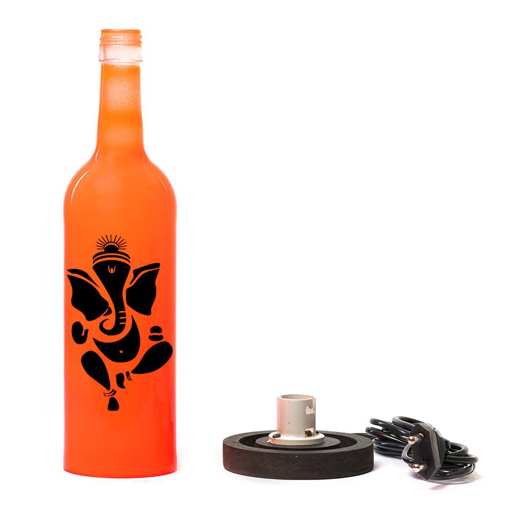 Ganpati Bappa Inlit Lamp (Orange)