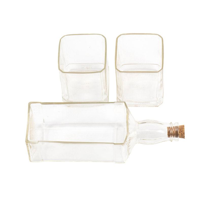 Jack Daniel Bottle Platter With Glasses