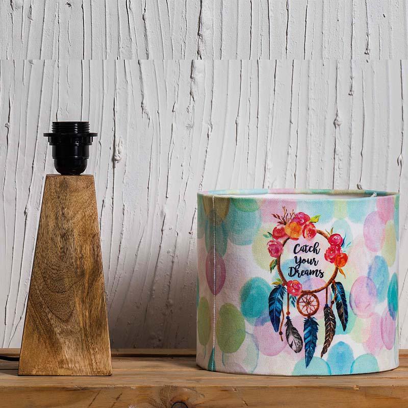 Kavi Dream Catcher Wooden Shade Lamp (Square Base)