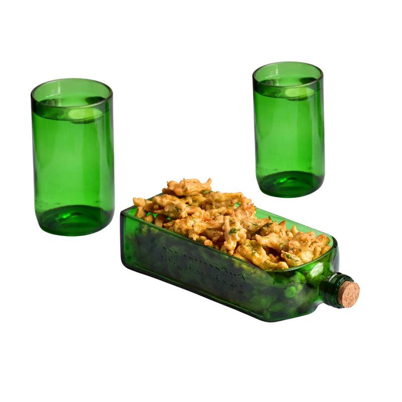 Kavi Jagermeister Bottle Platter With Glasses