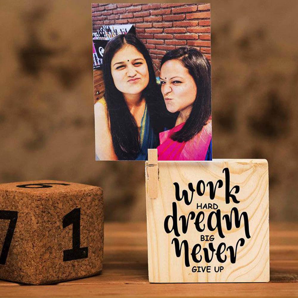 Never give up Table Photo Frame