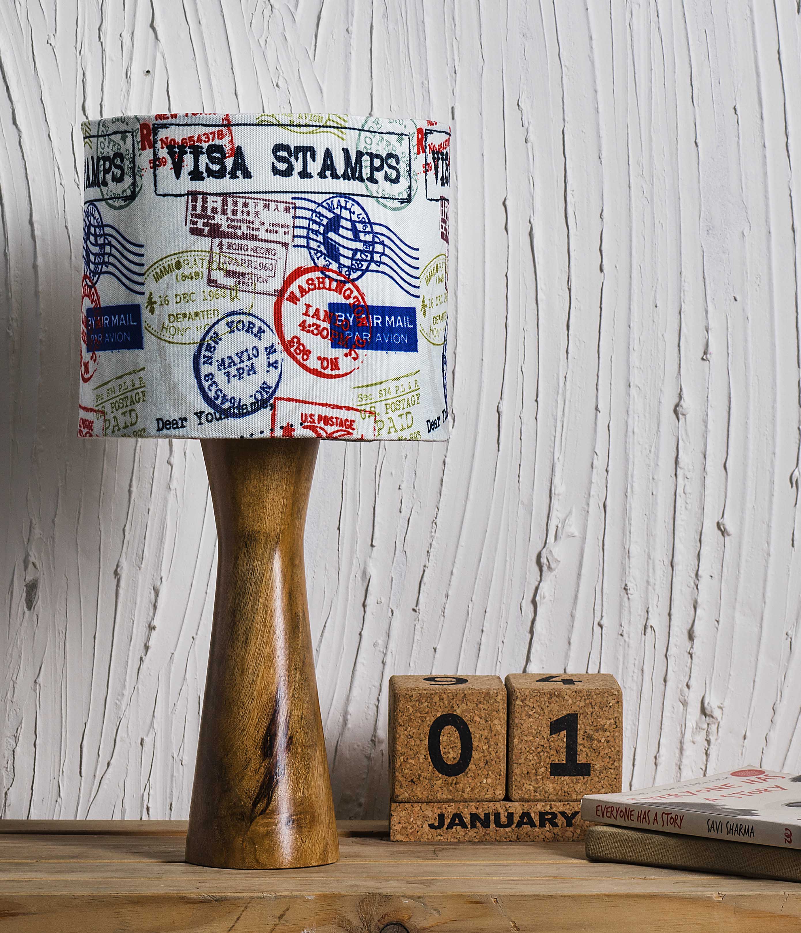 Kavi Wanderlust Wooden Shade Lamp (Round)