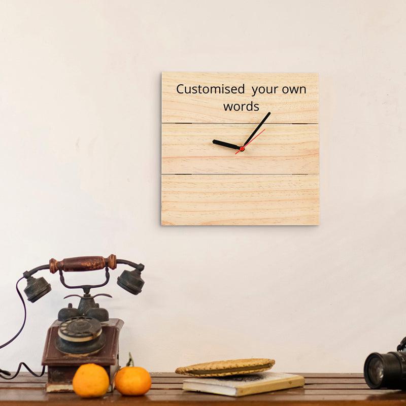 Personalised Reclaimed Wooden Clock - Natural