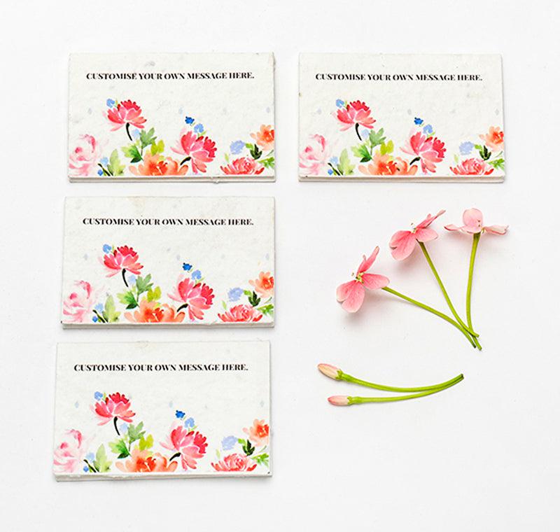 Pink Flower Customised Seed Paper Cards (Set of 25)