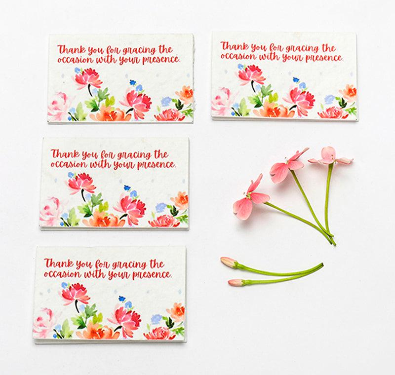 Pink Flowers Thank You Seed Paper Cards (Set of 12)
