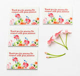 Pink Flowers Thank You Seed Paper Cards with Envelopes (Set of 50)