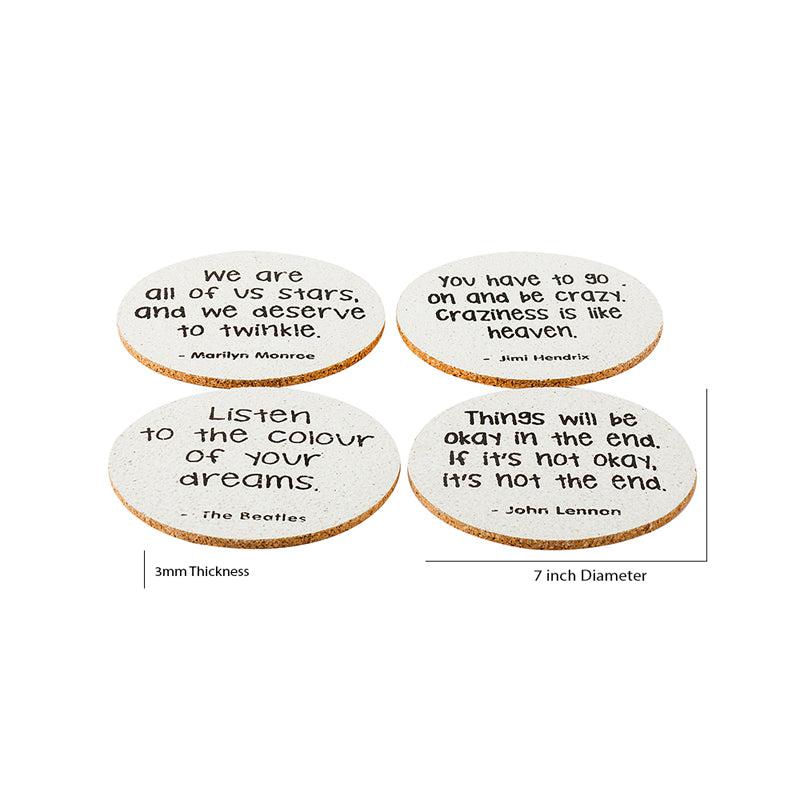 Pop Quotes Cork Coasters