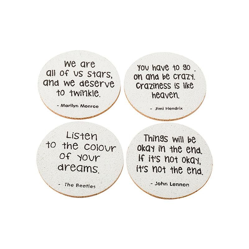 Pop Quotes Cork Coasters