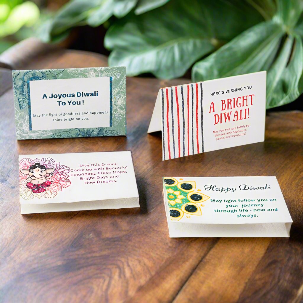 Seed Paper Diwali Cards with Envelopes (Set of 12)