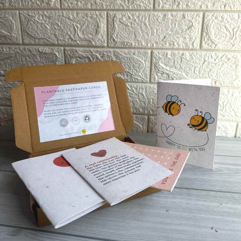 Plantable Love You Cards A6 with Kraft Paper Envelopes (Set of 4)
