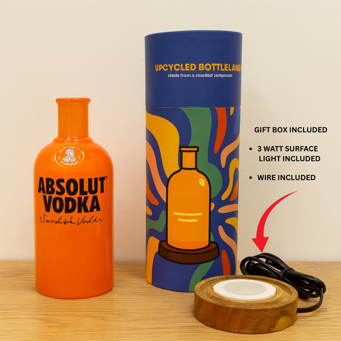 Absolut Vodka Inlit Lamps - Set of three