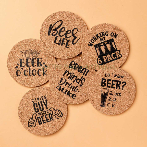 Cheers & Beers Cork Coasters (Set of 6)