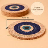 Evil Eye Cork Coasters (Set of 4)