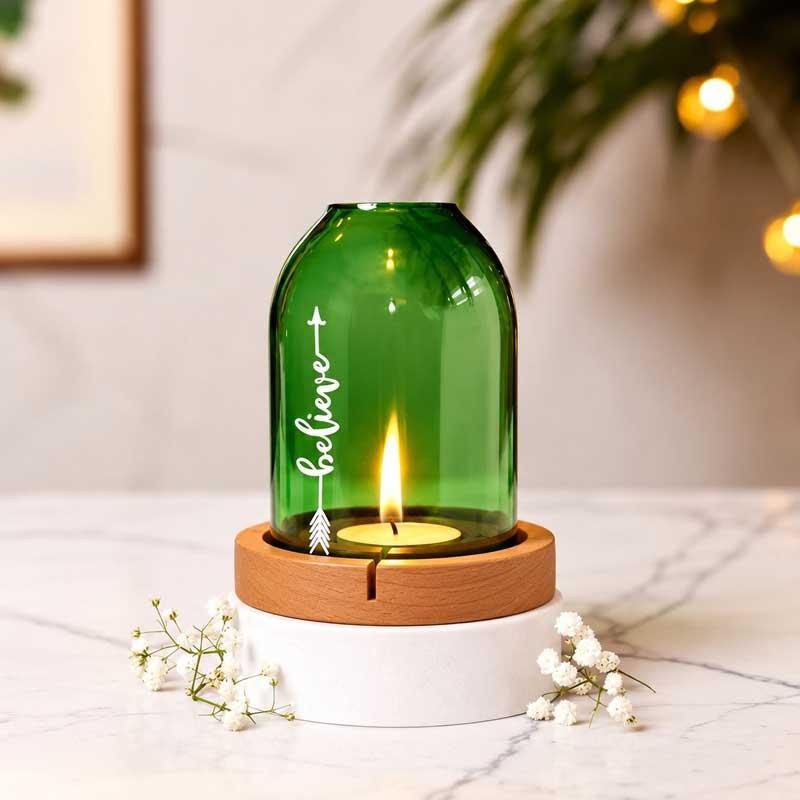 Eco Friendly Believe Tea Light Holder
