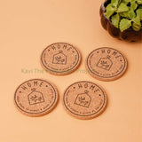 Family & home cork coasters (set of 4)