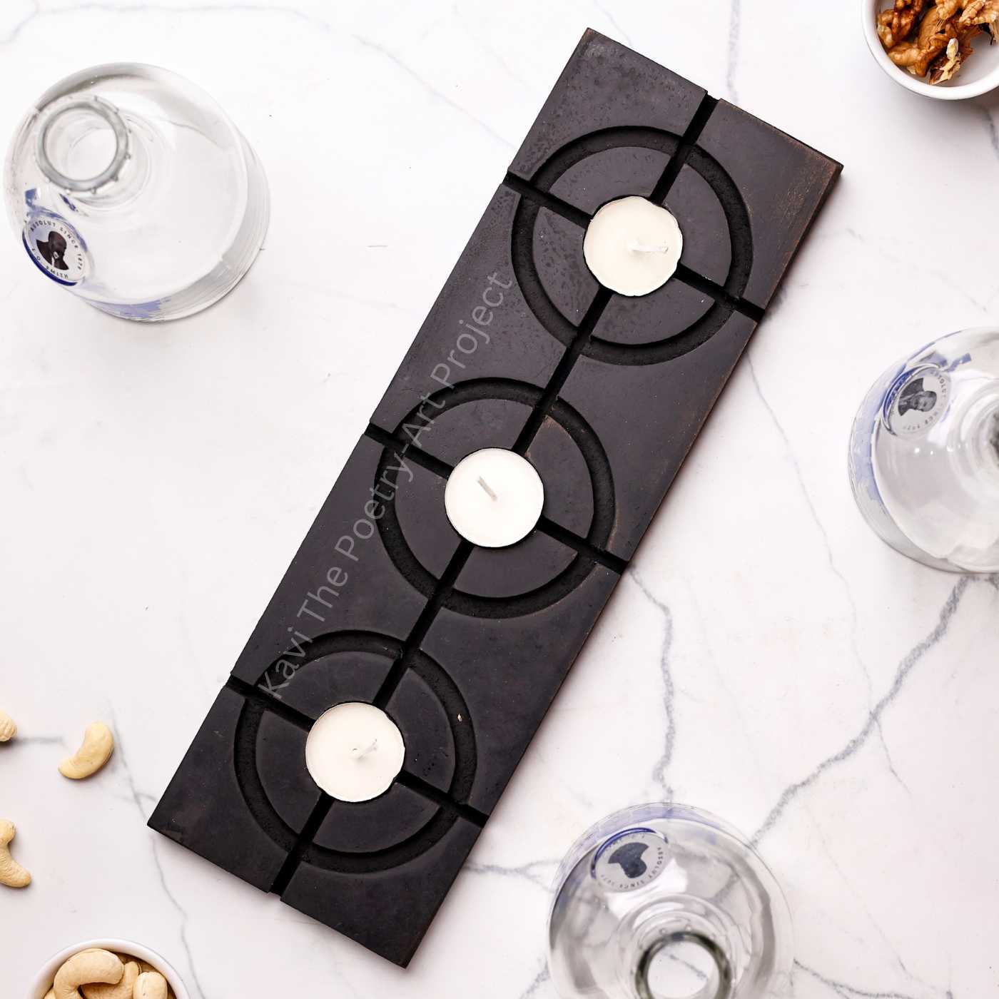 Upcycled Absolut Bottle Tea Light Holder