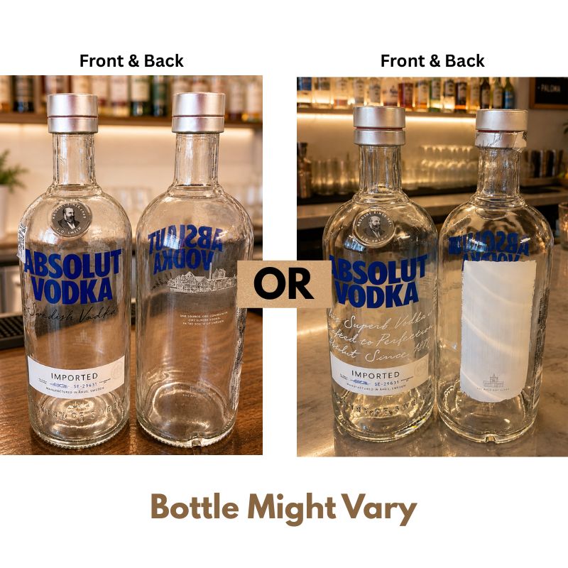 Absolut vodka bottle from Kavi The Poetry-Art Project’s Sipper Gift Hamper, featuring a sleek glass design and clear labeling.
