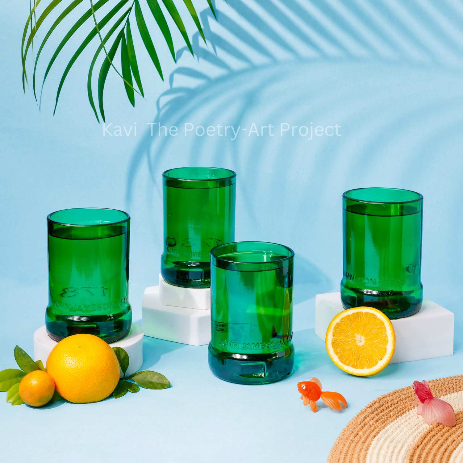 Jameson whiskey bottle glasses (Set of Four)