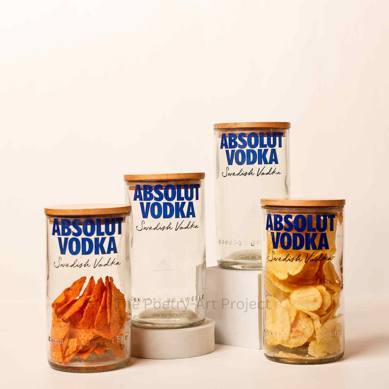 Kavi Absolut Top Cut Bottle Jars (Set of Four)