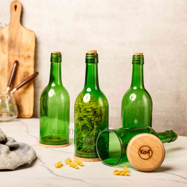 Kavi Green Wine Airtight Jars (Set of Four)