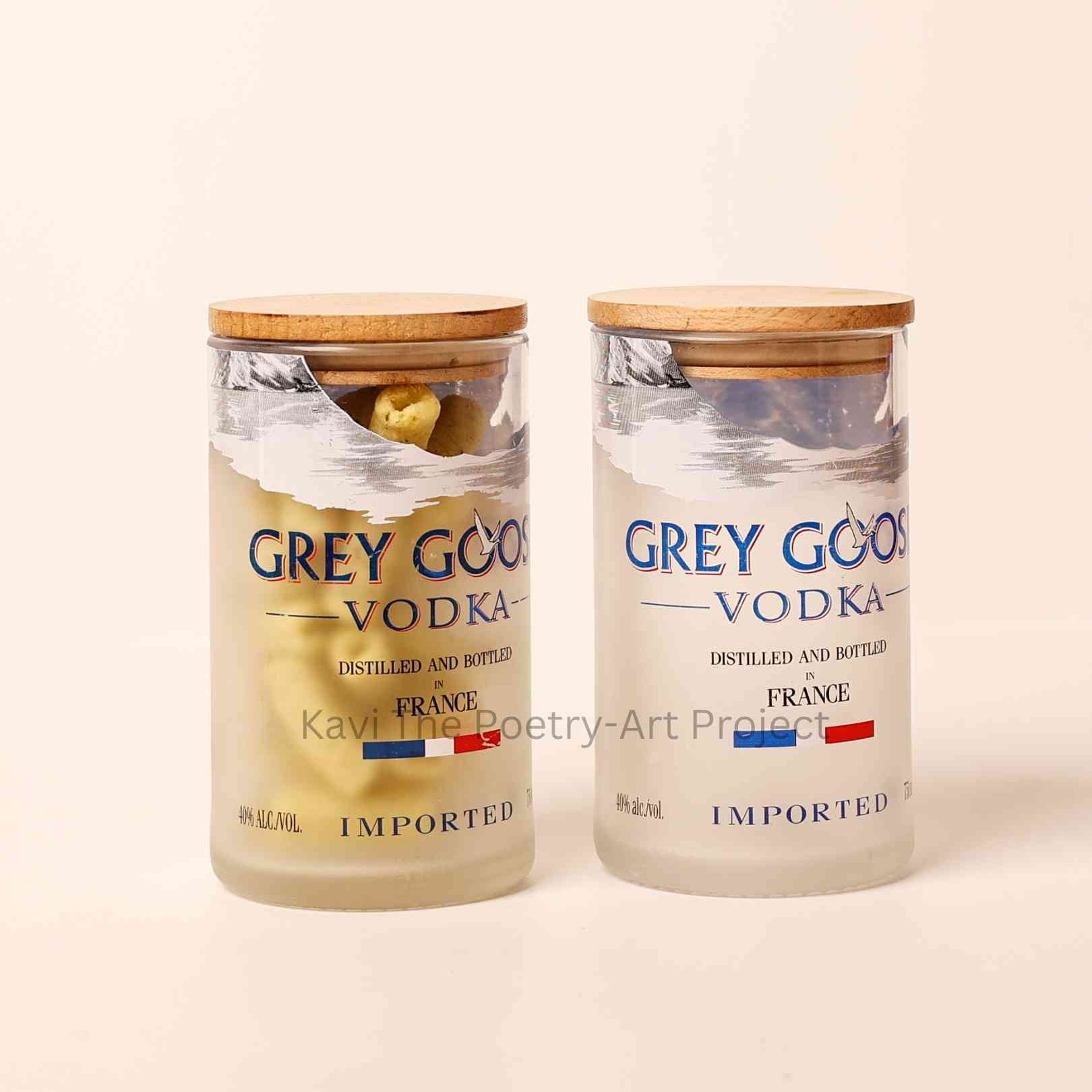 Kavi Grey Goose Bottle Jars (Set of Two)