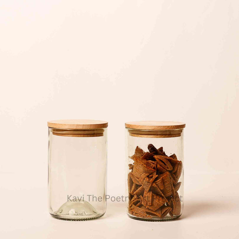 Kavi Transparent Wine Bottle Jars (Set of Two)