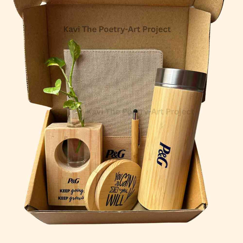 Customised bamboo gift hamper