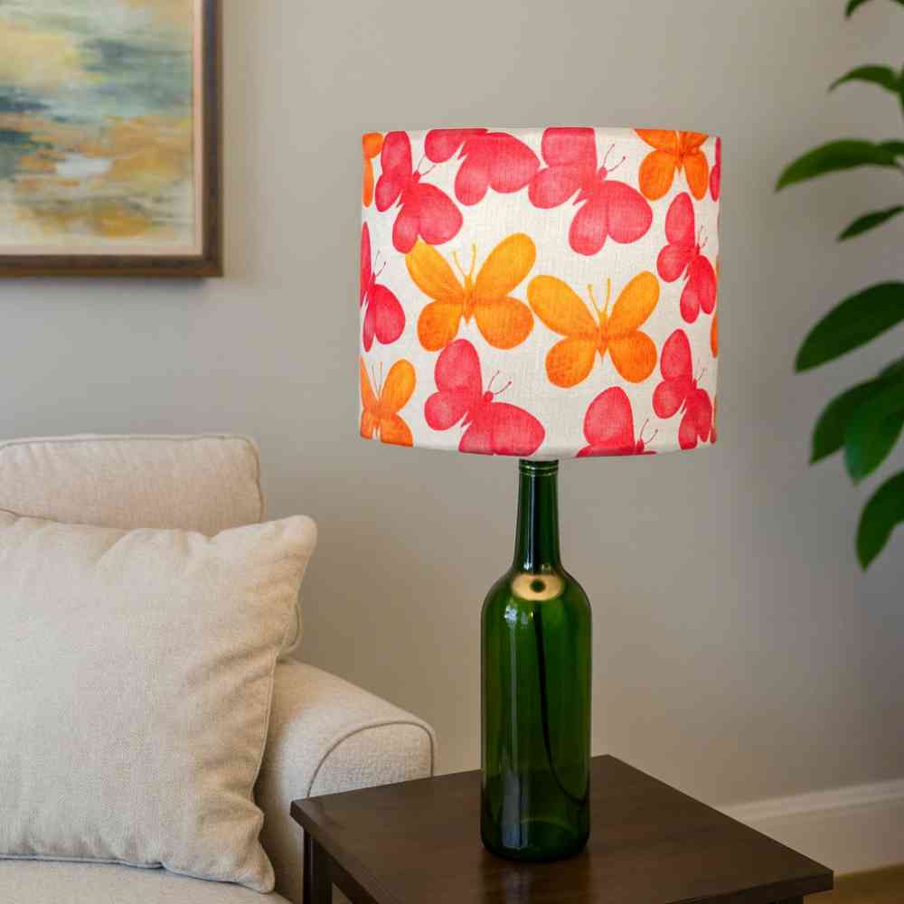 Upcycled Wine Bottle Shade Lamp