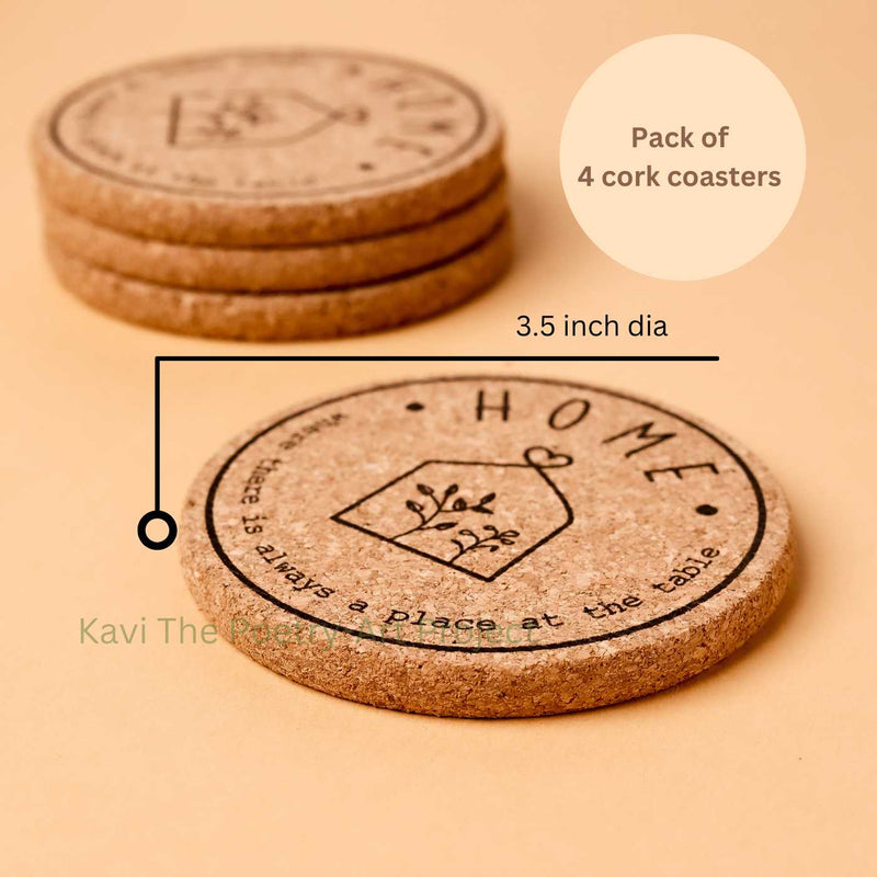 Kavi Home Design Cork Trivets With Cork Coasters