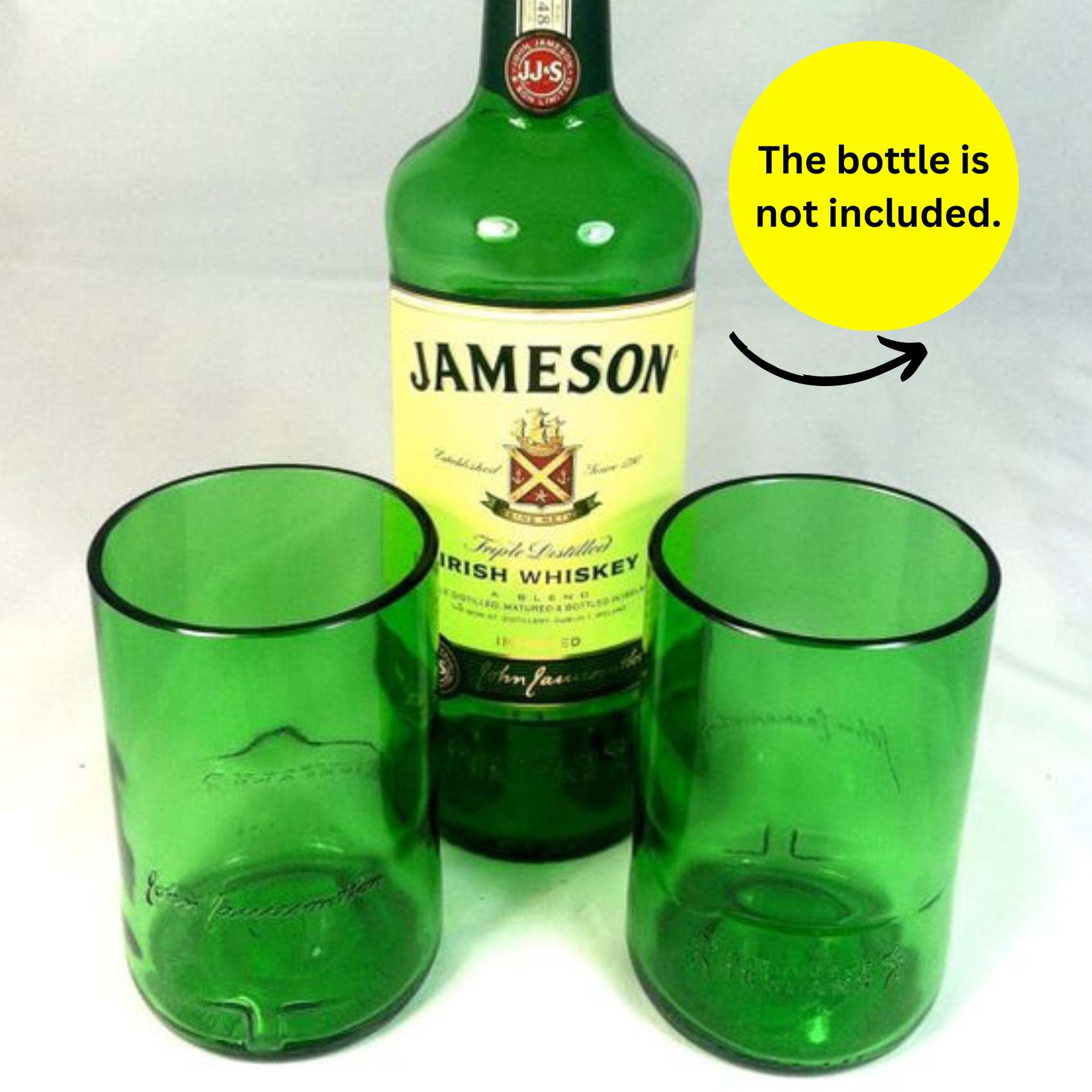 Upcycled Jameson whiskey Glasses (Set of Two)