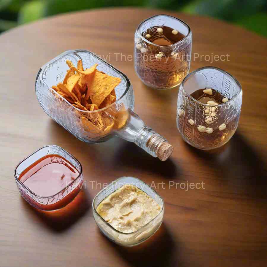 Old Monk Bottle Serving Set - Kavi The Poetry-Art Project